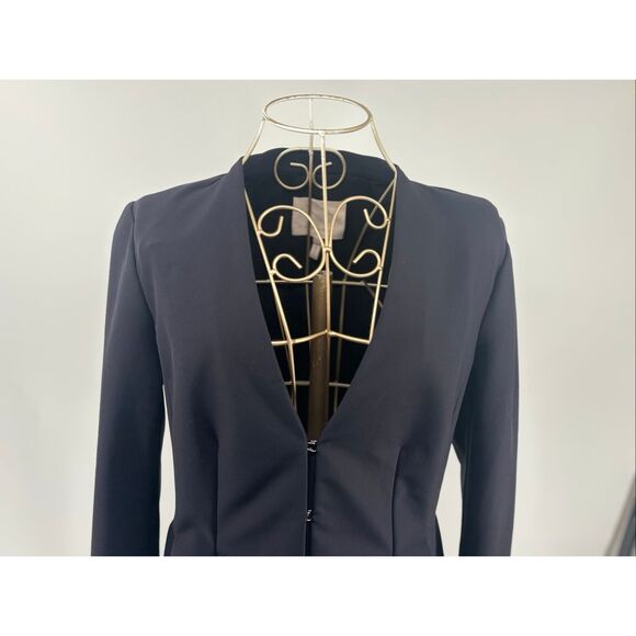 REBECCA TAYLOR Black Peplum Jacket Hook Eye Closure Blazer Women’s Size 6 - Picture 10 of 13
